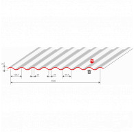 Bac acier COVEO 1030 8,25 75/100 avec feutre (25x2000x1030) Rouge 8012